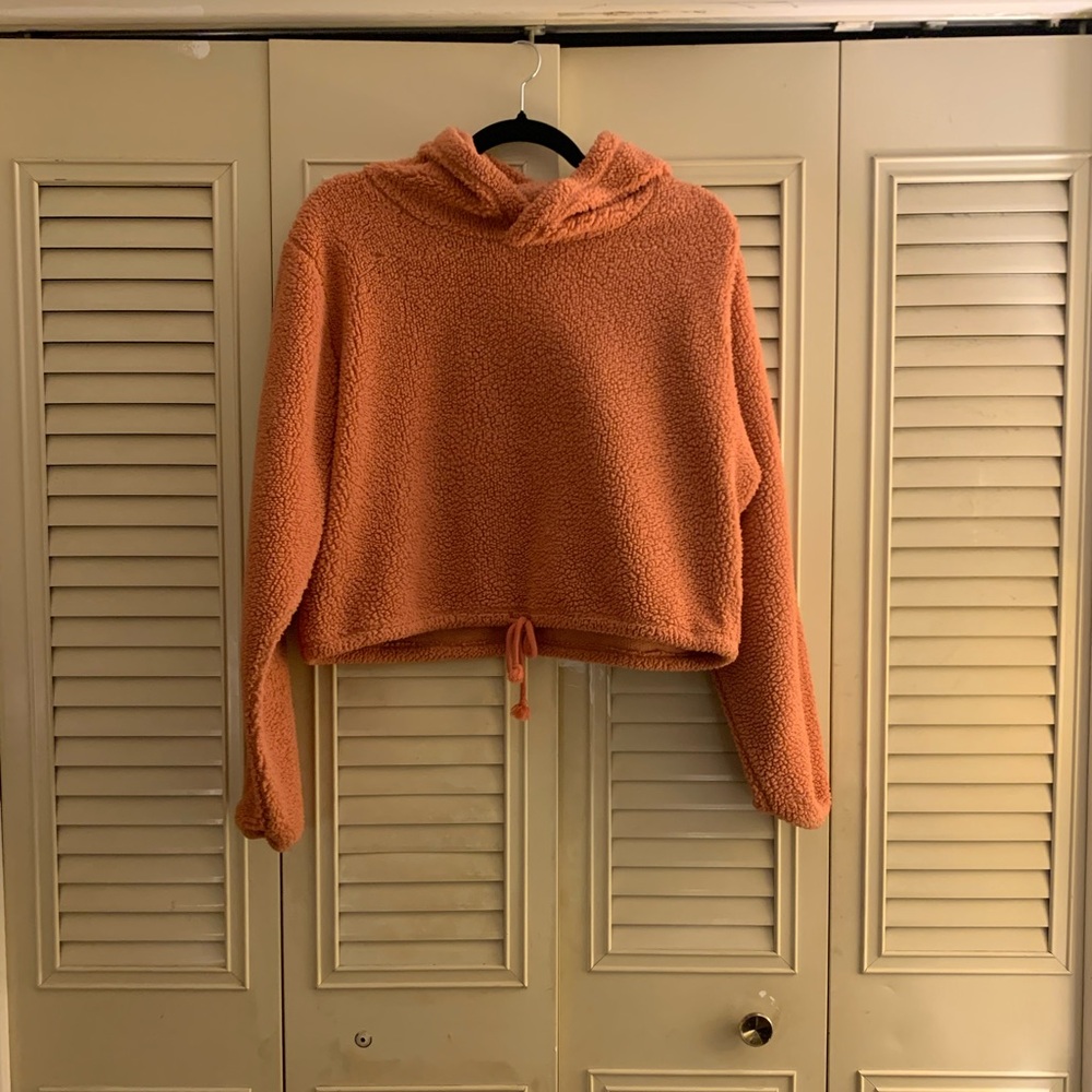 Wild Fable Rusty Orange Cropped Hoodie Long Sleeve